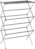 Amazon Basics Foldable Concertina Indoor Clothes Airer, 74.9 x 36.8 x 106.2 cm (LXWXH), Chrome