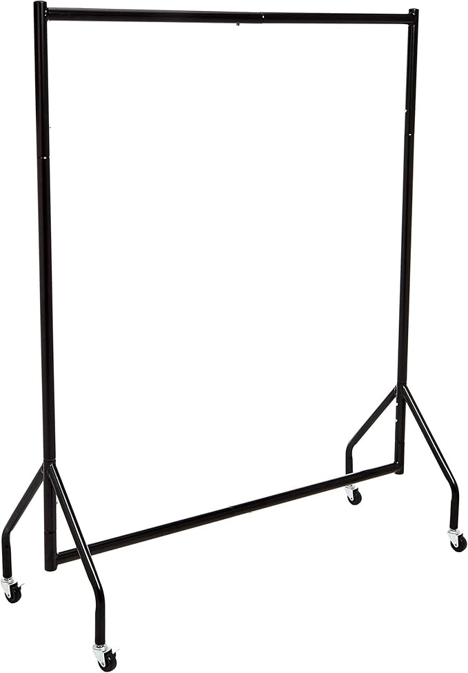 Amazon Basics Heavy Duty Clothes Rail Garment Rail, 1.21 x 1.52 m, Black