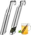 Vicloon Tea Strainer, 2 Pcs Stainless Steel Herb Infuser Tea Infuser Steeper Strainer, Pipe Tea Steeper Strainers for Loose Tea Leaf, Herbs or Spice, for Single Cup Brewer, Mugs