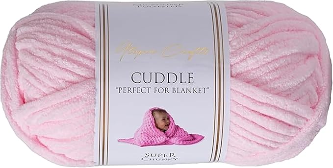 Utopia Crafts Cuddle Super Chunky Chenille Soft Yarn for Knitting and Crochet (Baby Pink, 100g)