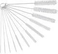 Bottle Brush, 12 Pcs Nylon Cleaning Brushes Set for Baby Bottle, Tube, Pipe, Straw & Kettle Spout Cleaning (White)