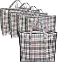 ANSIO Large Laundry Bags Pack of 5 Storage Bags Reusable Laundry Bags with Zips Ideal for Moving House Clothing & Wardrobe Storage (60L x 25W x 50H cm)