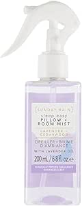 Sunday Rain Sleep Easy Luxury Relaxing Soothing Pillow and Room Mist Spray, Vegan and Cruelty-Free, Lavender and Cedarwood, 200ml/6.8 fl. oz.