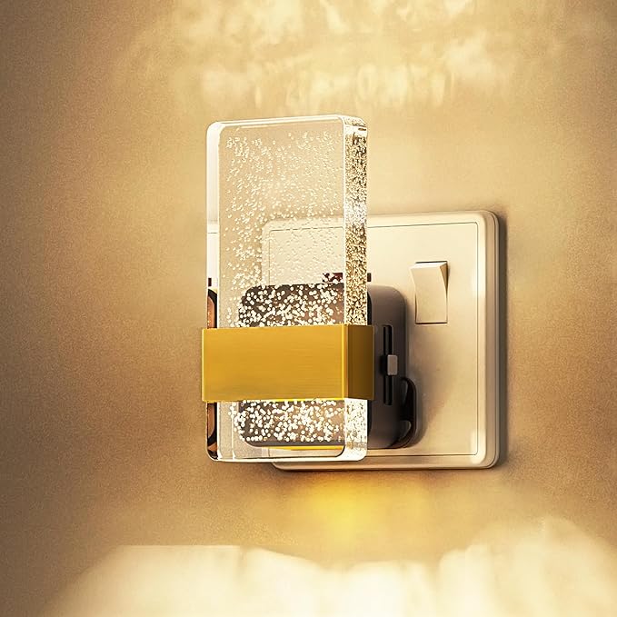 LOHAS-LED Night Light Plug in Wall, Night Light with Dusk-to-Dawn Sensor, 0-100LM Dimmable, Warm White 3000K, Modern Nightlight Plug in Wall for Hallway, Bathroom, Stairway[Energy Class F]