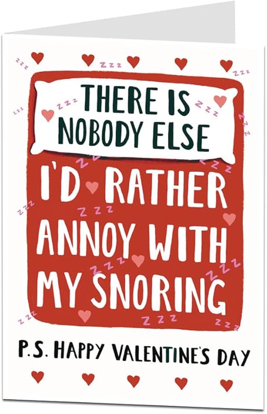 LimaLima Funny Valentines Day Card Perfect For Wife Humorous Annoy With My Snoring Design