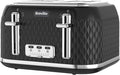 Breville Curve 4 Slice Toaster with High Lift & Wide Slots | Black & Chrome [VTT786]