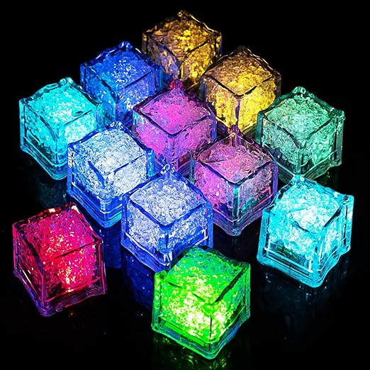 Kids Sensory Toys, 12PCS Led Light Up Bath Toys, Sensory Bath Toys, Liquid Sensor Bath Lights, Light Up Ice Cubes for Bath