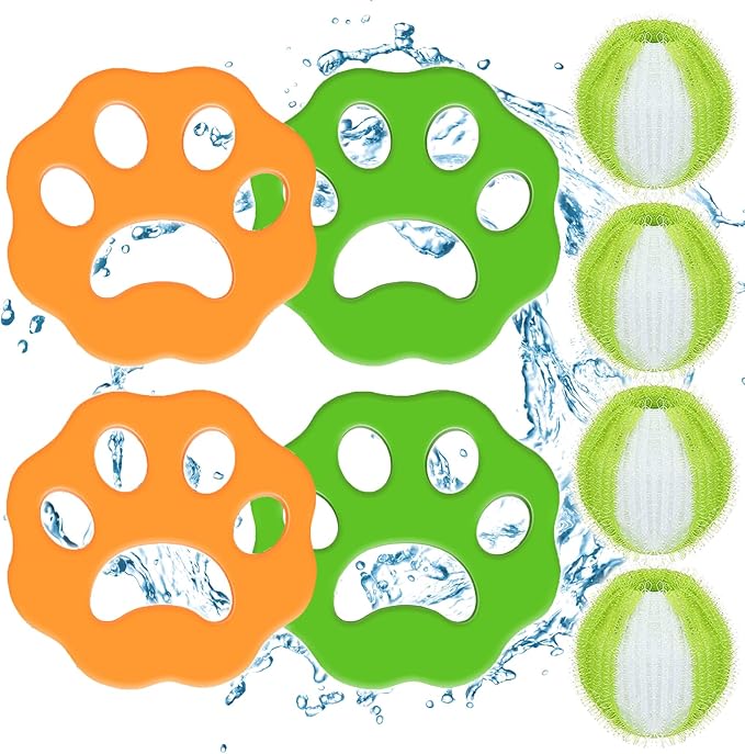 Pet Hair Remover for Laundry, Laundry Balls Hair Catcher Washing Machine Lint Remover Reusable - Pet Fur Laundry Catcher Hair Remover for Bedding Clothes Laundry（8）