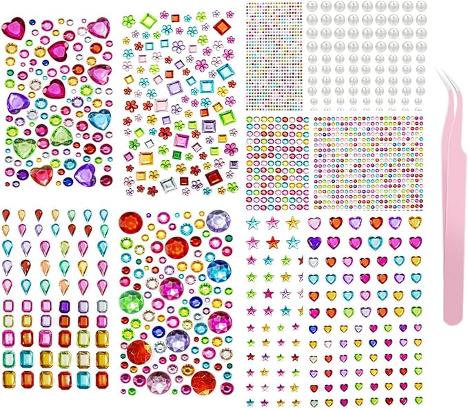 2790pcs Gem Stickers, Stick on Gems Jewel Stickers Sticky Gems for Crafts Gluing