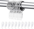 24 Set Metal Curtain Rings Drapery Curtain Hanging Rings with Plastic Hooks for Curtains and Rods 30 mm Internal Diameter