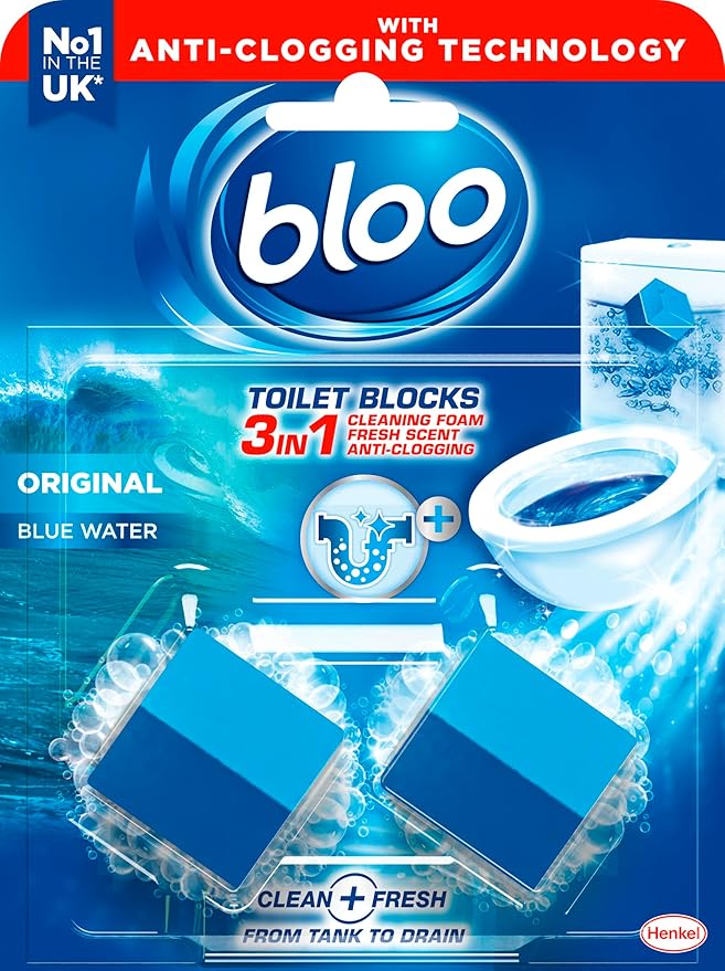 Bloo 3in1 in-Cistern Toilet Blocks Original 50g Limescale Remover Cistern, Cleaning, Foaming Action and Fresheners