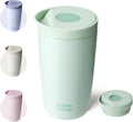 BOTTLE BOTTLE Insulated Travel Mug 350ml Stainless Steel Office Coffee Cup with Push Button Lid Keeps Cold and Hot for 8 Hours (Green)