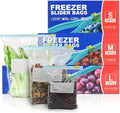 70PCS Zip Lock Food Storage Freezer Bags, TAIYUNWEI Reusable Sandwich Bags with Expandable Bottom-Freezer&Microwave Safe-Resealable for Sanwich, Fruit, Snack, Veggie, Grain, Meat (70PCS-3 Size(S/M/L))