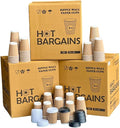 HOT BARGAINS - Kraft Triple Walled Disposable Paper Ripple Cups - 200 X 8oz/ 230ml, Hot Drink Cups + Reusable Lids