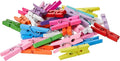 SHATCHI 100 Wooden Mini Clothes Pegs Arts & Crafts Mini Clips Natural Scrapbooking Photo Small Crafts Weddings Parties Baby Showers Photos 25mm Assorted Coloured