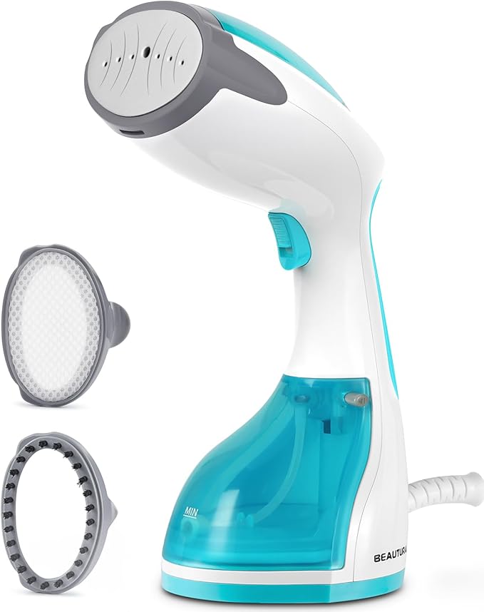 BEAUTURAL Clothes Steamer, Portable Handheld Steamer, Garment Fabric Wrinkles Remover, 30-Second Fast Heat-up, Auto-Off, Large Detachable Water Tank