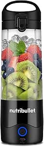 nutribullet Portable Blender in Black - Powerful Extractor Blade, 475ml Cup, To-Go Lid, USB-C Charging Cable & User Guide - Delivers 15+ Blending Cycles - Healthy Shakes On The Move