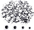 1000 Pcs Black Wiggle Googly Eyes with Self-Adhesive, 6mm 8mm 10 mm 12mm Mixed Packaging