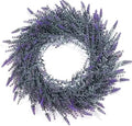 Lavender Wreath for Front Door,49 cm/18 inch Artificial Spring Summer Valentine All Season UV Protection Outdoor Farmhouse Wreath For Wedding Party Home Wall Fireplace