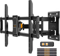 Perlegear TV Wall Bracket for 42–84 Inch Flat/Curved TVs up to 60 kg, Tilt and Swivel Wall Brackets with Dual Arms, Full Motion TV Wall Mount Max VESA 600x400mm, PGLF12