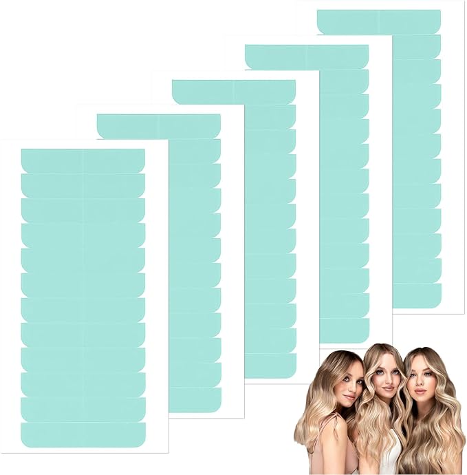 60 PCS Double Sided Hair Extension Tapes Tabs - Tape in Hair Extensions Human Hair, Human Hairs Weft Replacement, Adhesive Extension Tapes for Wigs and Hairpieces Replacement(4 x 0.8cm)
