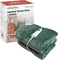 Schallen 120x160cm Soft Heated Warm Throw Over Blanket with Timer and 10 Heat Settings (Forest Green)