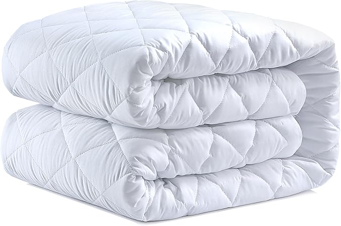 Mattress Protector Double Bed Extra Deep fitted 40cm Stretch Skirt Anti Allergy- Mattress Topper Cover(137 X 190cm) Not Waterproof