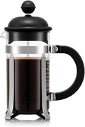 Bodum French Press Caffettiera Black - 350ml / 3 Cup Coffee Maker - Durable Glass & Stainless Steel Filter - BPA-Free Dishwasher Safe Percolator - Cafetiere Made in Portugal