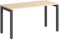 Steelcase Ottima Portico Fixed Height Home Office Desk with Melamine Clear Oak Top and Stainless Steel Merle Frame, Easy Assembly