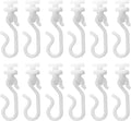 Croydex White Plastic Shower Curtain Hooks and Gliders Pack of 12 - Curtain Track Gliders with S Shaped Hooks Set Suitable for Module 4 Profile 400/800 Rails