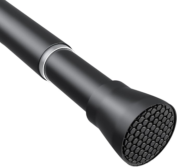 Extendable Curtain Poles Shower Curtain Rail 70-130 cm Tension Rods for Curtains Shower Curtain Rod Shower Curtain Pole Tension Rod Curtain Poles No Drilling Black 1Pcs Diameter:22 mm