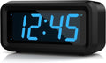 KWANWA Alarm Clock, Digital Clock Battery Operated with Big 1.2'' LED Time Display,Adjustable Brightness,12/24Hr,Portable Cordless,Alarm Clocks Bedside for Travel/Wall/Shelf/Desk (Blue display)