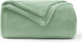 WAVVE Fleece Blanket Sofa Throw Sage Green 4ft x 5ft - Fluffy Soft Warm Versatile Blanket for Sofa/Couch/Bed Throw/Single Size,130x150 cm