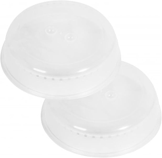 Set of 2 Ventilated Microwave Food Plate Dish Cover Kitchen Cooking, Pack of 2