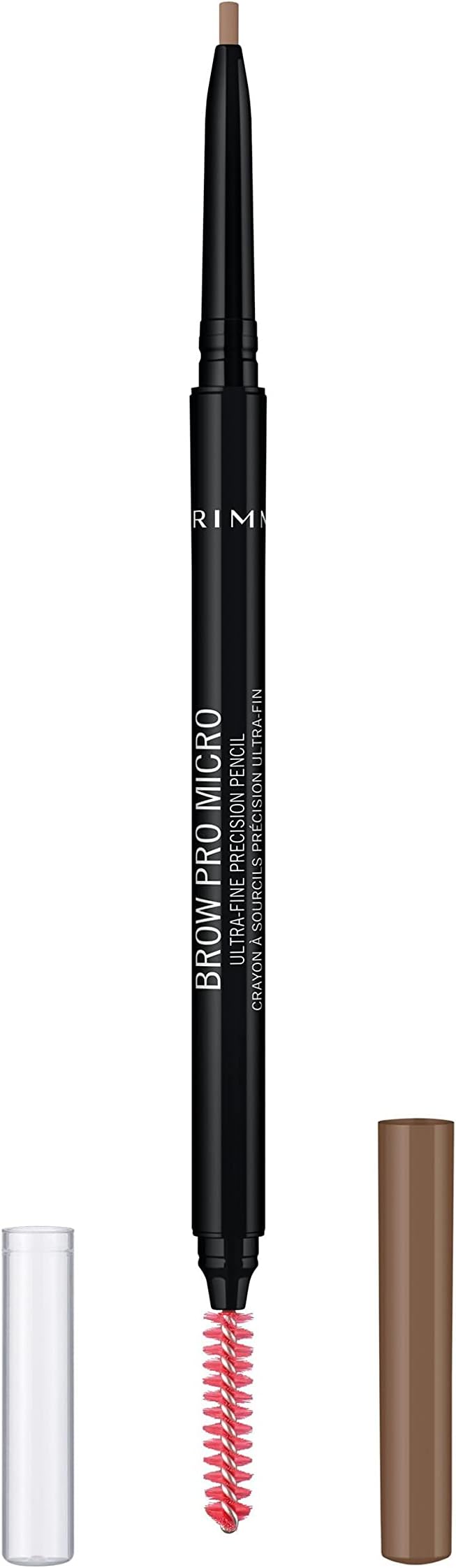 Rimmel London Brow Pro Micro Ultra-Fine Precision Pencil & Brush, Natural-looking Defined Brows, Blonde, 0.03 g