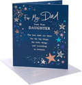 UK Greetings | Birthday Card for Dad from Daughter | Happy Birthday Gifts | Him, Boys, Men | Starry Design | With Envelope | 165 x 190 mm