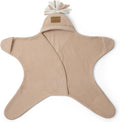 Clair de Lune Star Fleece Baby Wrap Blanket 0-6 Months (Oatmeal)