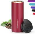 HASAGEI Reusable Mug, Insulated for Hot & Cold Drinks, Leakproof Vacuum Stainless Steel (Red 350ML)