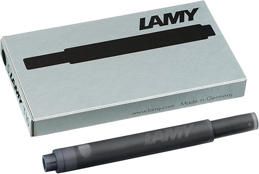 LAMY T10 Ink cartridges with Large Ink Capacity - Suitable for All Lamy Fountain Pen Models - Contents 1.25 ml per Cartridge - 5 Pieces per Pack - Ink Color Black