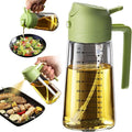 TrendPlain 16oz Olive Oil Spray Bottle - 2 in 1 Olive Oil Dispenser Bottle for Kitchen Accessories - Kitchen Gadgets, For Air Fryer Green