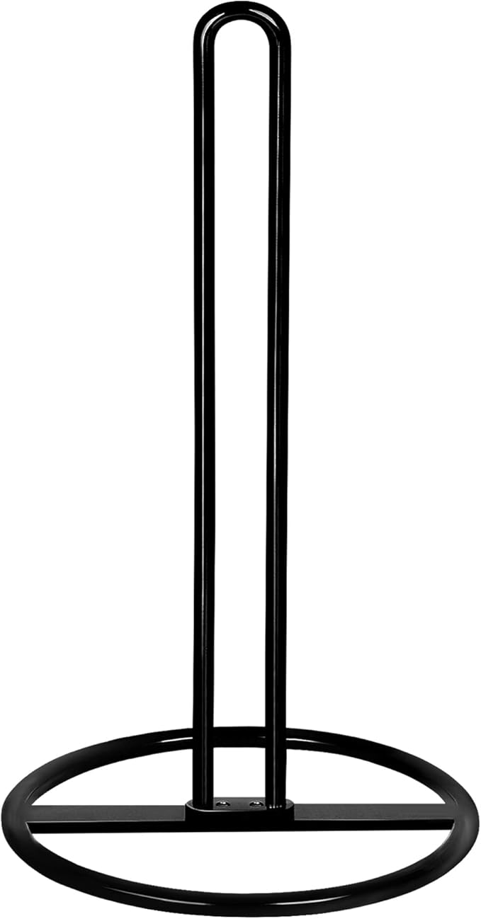Kitchen Roll Holder Free Standing, OBODING, Paper Towel Holder Countertop, Black Kitchen Towel Holders for Standard and Large Sized Rolls, for Kitchen Countertop and Dining Table (Black)