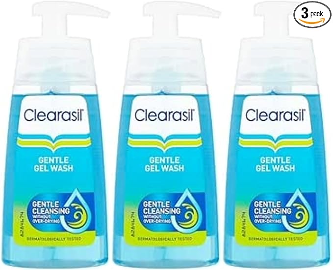 Clearasil Daily Clear Skin Perfecting Gel Wash Sensitive (Pack of 3 x 150 ml)