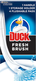 Duck Fresh Brush with Holder, Toilet Bowl Cleaner Starter Kit, 1 Handle + 4 Refills