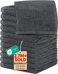 Utopia Towels Cotton Washcloths Set - 100% Ring Spun Cotton, Premium Quality Flannel Face Cloths, Highly Absorbent and Soft Feel Fingertip Towels (12 Pack, Grey)