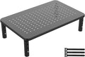 GRIFEMA Monitor Stand Riser for Desks, 3 Height Adjustable Metal Desk Shelf with Vented Mesh Platform, Holds up to 20kg for Monitor, Laptop, Printer - Ergonomic Office & Home Workspace Solution, Black
