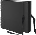 20.5 x 20.5 cm 40 Pages DIY Scrapbook Photo Album Hardcover Kraft Blank Page Memory Book for Wedding Anniversary Family Baby Black