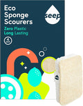 Seep Eco Sponges Washing Up - 4 Pack Multipack Compostable Kitchen Sponge - Cleaning Sponges Made Using Loofah - Sponge Scourer