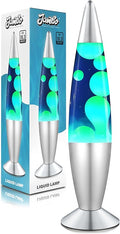 Jambo 16" Beautiful Lamp- Blue with Yellow/Green Wax, Relaxing Liquid Light, Night Light Nightlight, Home Decor Living Room Office Bedroom Lamp for Adults Teens Kids, Magma Motion