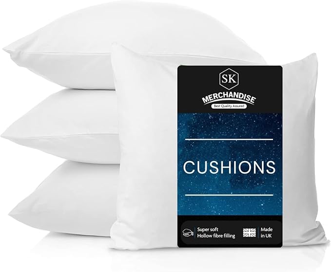 Pack of 4 (45 x 45 cm) Hollowfibre 18" Inch Square Cushion Pads Insert Inner Fillers Anti-Allergy