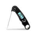 Keplin Meat Thermometer - Instant Read Food Thermometer with Backlight LCD, Foldable Design, Auto Turn Off, Magnet, Fast 3-Second Response, Temperature Range 0-150°C, Includes Bottle Opener - Black